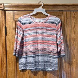 Christopher & Banks Multicolor Striped Long Sleeve Top